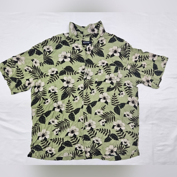 Puritan Mens Hawaiian Tropical Floral Pattern short sleeve button up shirt XL - Picture 2 of 7